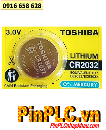 Toshiba CR2032, Pin 3v lithium Toshiba CR2032 chính hãng (Vỉ 5 viên)